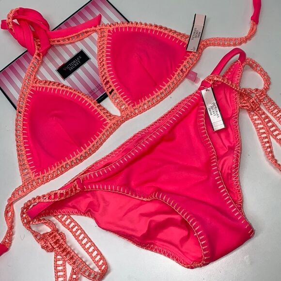 🔥🏖VICTORIA SECRET  swimsuit  top medium push-up bottom- large New #3 - Picture 1 of 8